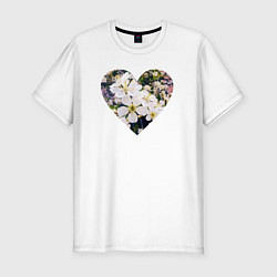 Мужская slim-футболка Spring heart