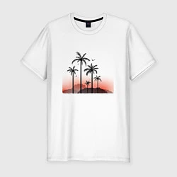 Мужская slim-футболка Palm tree