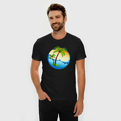 Футболка slim-fit Palm beach, цвет: черный — фото 2