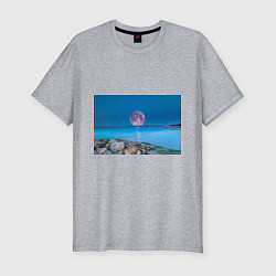 Футболка slim-fit Лунный пляж, цвет: меланж