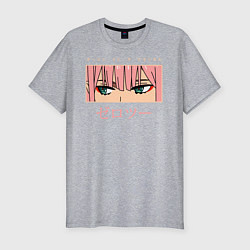 Футболка slim-fit Darling in the Franxx 02 глаза, цвет: меланж