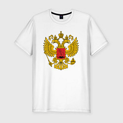 Футболка slim-fit ГЕРБ РОССИИ RUSSIA, цвет: белый