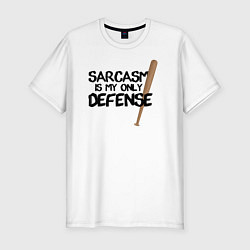 Футболка slim-fit Sarcasm is my only defense, цвет: белый