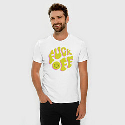 Футболка slim-fit FUCK OFF SMILE, цвет: белый — фото 2