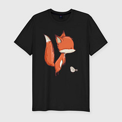 Футболка slim-fit Лисичка и птичка, цвет: черный