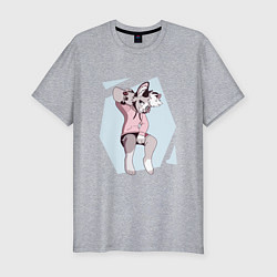 Футболка slim-fit Собака Фурри Furry, цвет: меланж