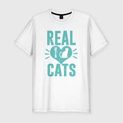 Футболка slim-fit Real Cats, цвет: белый