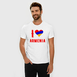 Футболка slim-fit I Love Armenia, цвет: белый — фото 2