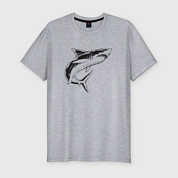 Мужская slim-футболка Акула