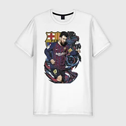 Мужская slim-футболка Messi Barcelona Argentina Striker