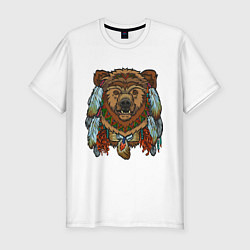Мужская slim-футболка Славянский медведь