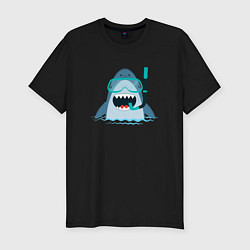Мужская slim-футболка Акула дайвер