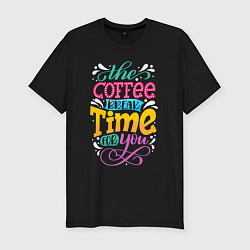 Футболка slim-fit Coffee Time, цвет: черный