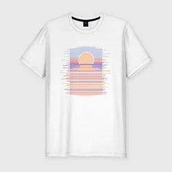Мужская slim-футболка Абстрактный ретро закат