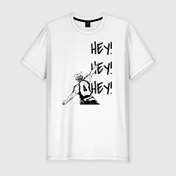 Футболка slim-fit ХЕЙ! ХЕЙ! ХЕЙ! Юу Нишиноя Haikyu!!, цвет: белый