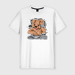 Футболка slim-fit DJ Bear, цвет: белый