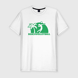 Футболка slim-fit Пляжный волейбол, цвет: белый