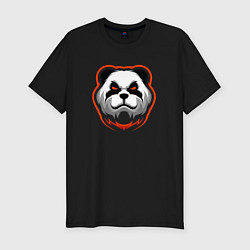 Мужская slim-футболка Панда с красными глазами