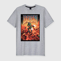 Футболка slim-fit DOOM игра, цвет: меланж