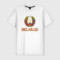 Мужская slim-футболка Герб Belarus
