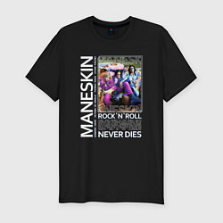 Мужская slim-футболка RocknRoll Never Dies