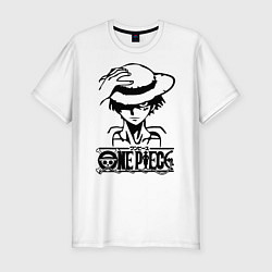 Мужская slim-футболка Луффи пират Соломенной шляпы