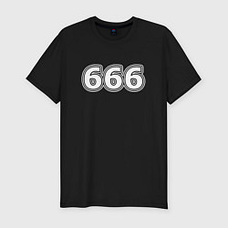 Футболка slim-fit 666, цвет: черный
