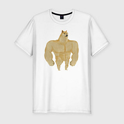 Мужская slim-футболка Мем собака качок DOGE