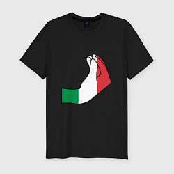 Футболка slim-fit Италия, цвет: черный