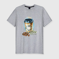 Мужская slim-футболка Coffee break