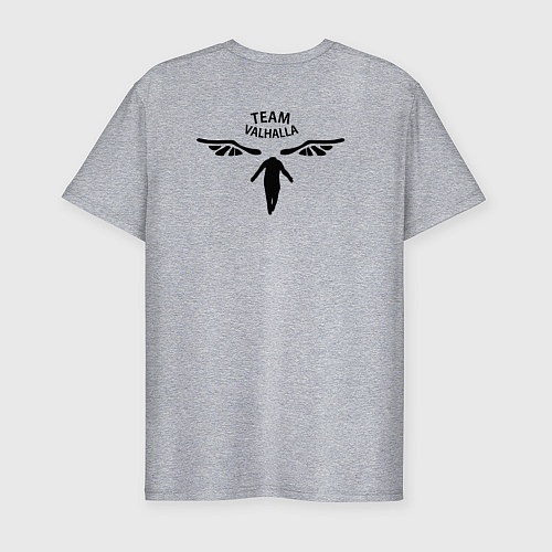 Мужская slim-футболка TEAM VALHALLA ВАЛЬХАЛЛА / Меланж – фото 2