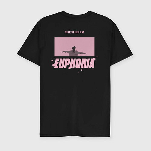 Мужская slim-футболка EUPHORIA BTS PINK Edition / Черный – фото 2