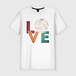 Футболка slim-fit Любовь - Волейбол, цвет: белый