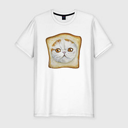 Футболка slim-fit Bread Cat, цвет: белый