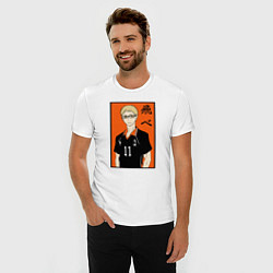 Футболка slim-fit Кей Цукишима Haikyuu!!, цвет: белый — фото 2