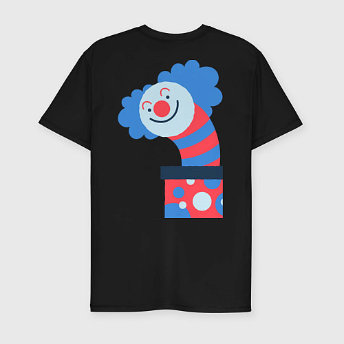 Мужская slim-футболка Жуткий клоун-сюрприз в коробке / Черный – фото 2