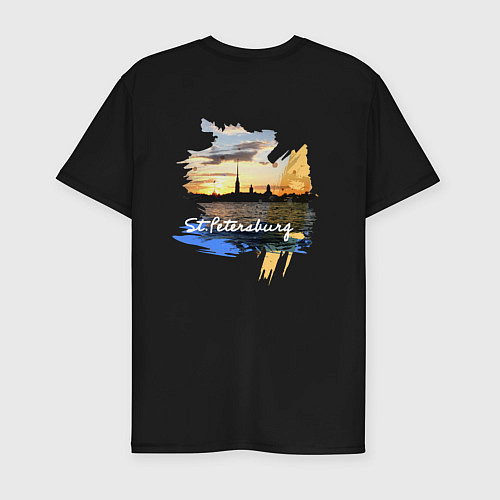 Мужская slim-футболка Travel Санк-Петербург / Черный – фото 2