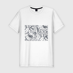 Мужская slim-футболка Тропические листья