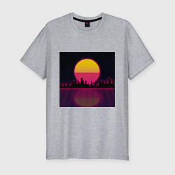 Мужская slim-футболка Neon City