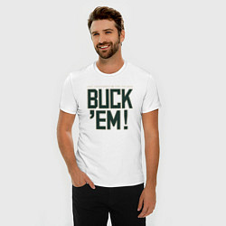 Футболка slim-fit Buck Em, цвет: белый — фото 2