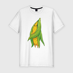 Мужская slim-футболка Милая кукурузка