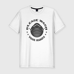 Мужская slim-футболка Please Wash Your Hands