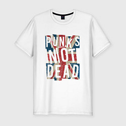 Футболка slim-fit Punks not dead, цвет: белый