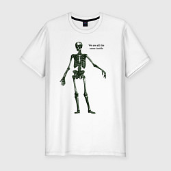 Футболка slim-fit We are all the same inside, цвет: белый