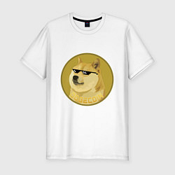 Футболка slim-fit Dogecoin, цвет: белый