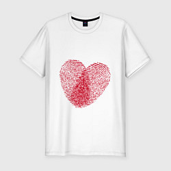 Мужская slim-футболка Отпечаток на сердце