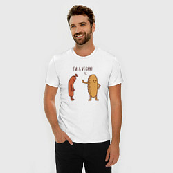 Футболка slim-fit Я Веган, цвет: белый — фото 2