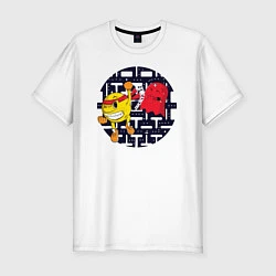Мужская slim-футболка Pac-Man