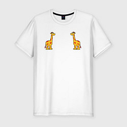 Мужская slim-футболка Жираф
