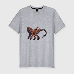 Мужская slim-футболка Сегнозавр